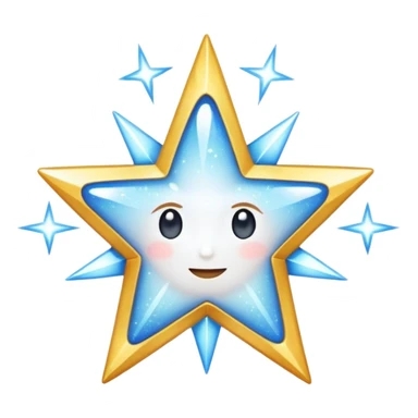white glory star glitter sticker