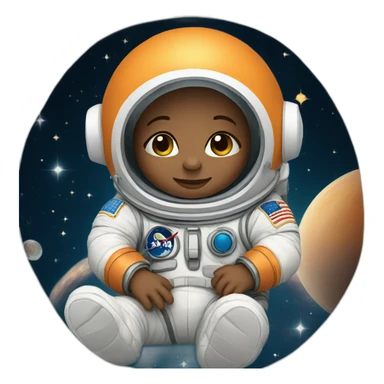 newborn in astronaut costume sticker