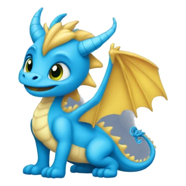 A young dragon named Sapphira is blue and graceful sticker
