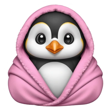 A cute penguin snuggled in a pink blanket  sticker
