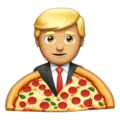 Donald trump like pizza sticker