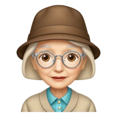 elderly women with hats with optical sticker
