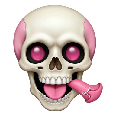 Skeleton with tounge out sticker