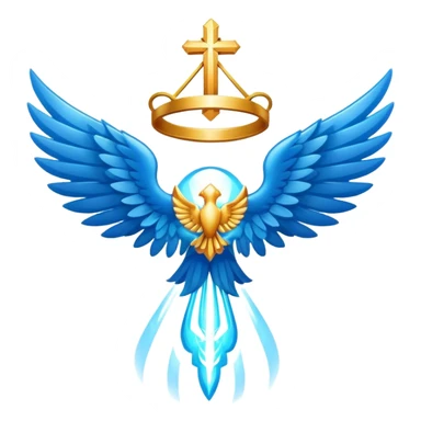 small wings emblem holy light blue sticker