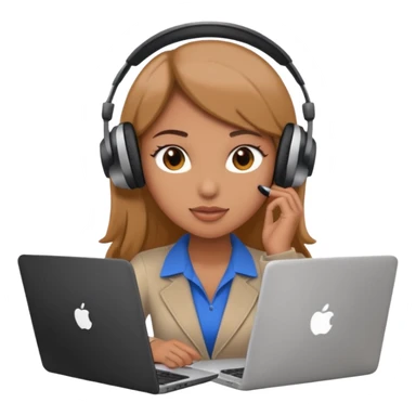 super busy female with laptop and headphones do not disturb sticker