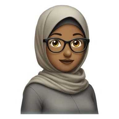 girl with a black hijab and glasses  sticker