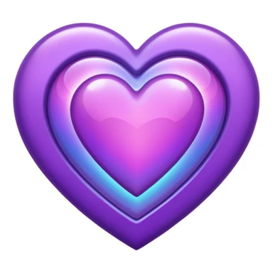 purple heart with a holographic effect sticker