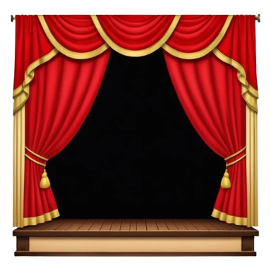 theater, red curtains , wooden stage sticker