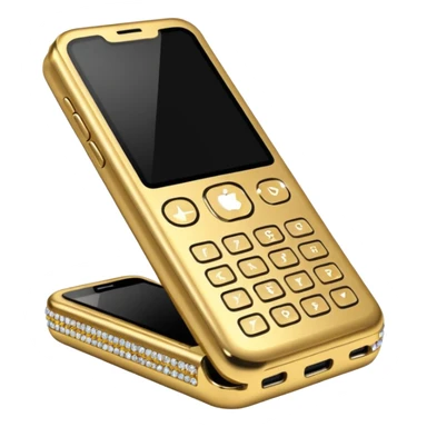gold bedazzled flip phone sticker