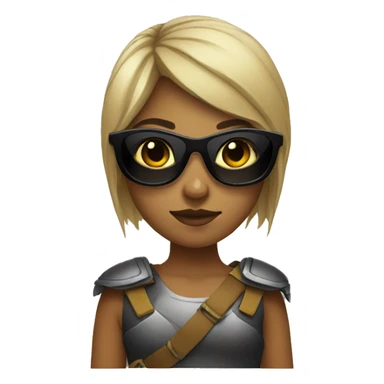Girl warrior with dark sunglasses sticker