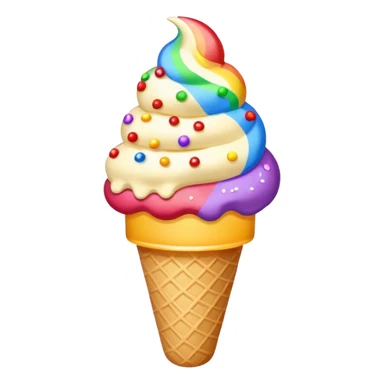 simple summer theme emoji, ice cream, bright colors sticker