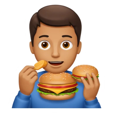 man eating fast food  sticker