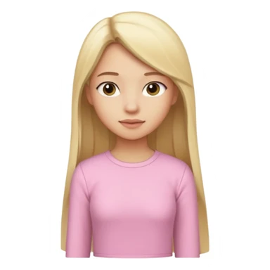 girl in light pink clothes, blonde with long straight hair, half sideways pose, variation 3 sticker