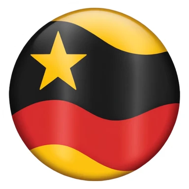 black on the top and red on the bottom country flag with a yellow circle in the middle sticker