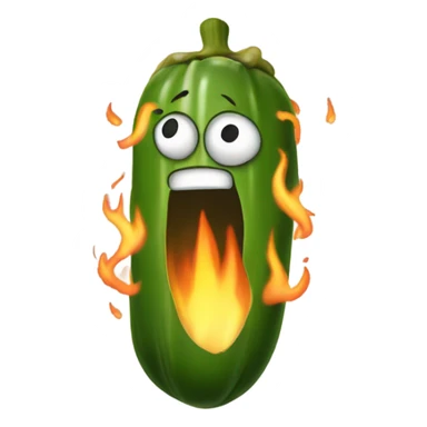 A pickle on Fire sticker