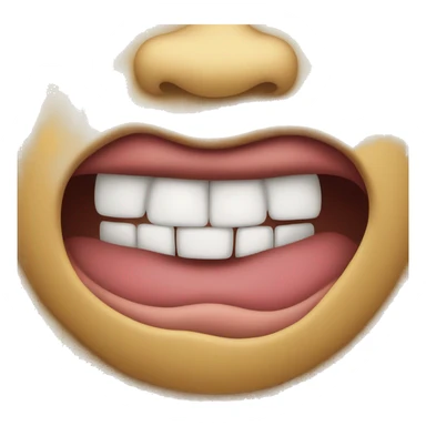 Smiley emoji biting lowerlip and looking sheesh sticker