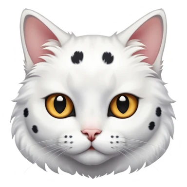 Un gato blanco con manchas negras enmedio de las orejas  sticker