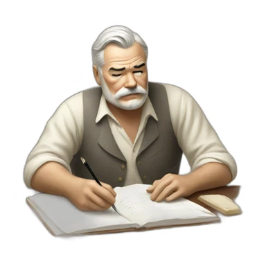 hemingway writing sticker