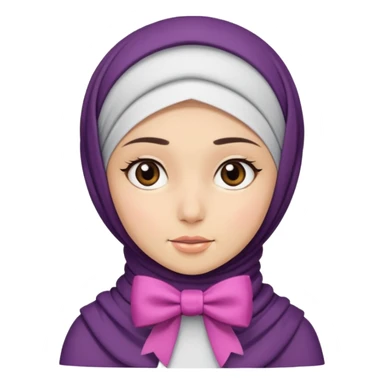 A hijab girl with a bow on her head sticker