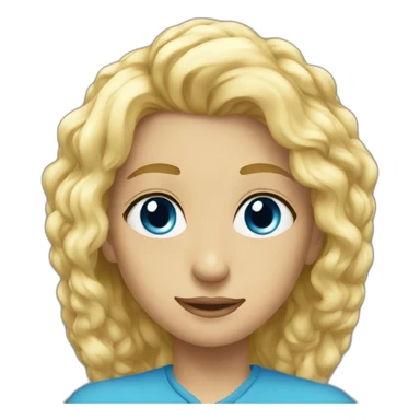 Blonde au yeux bleu sticker