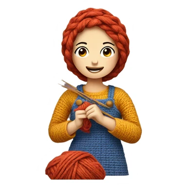 Yarn girl crocheting  sticker