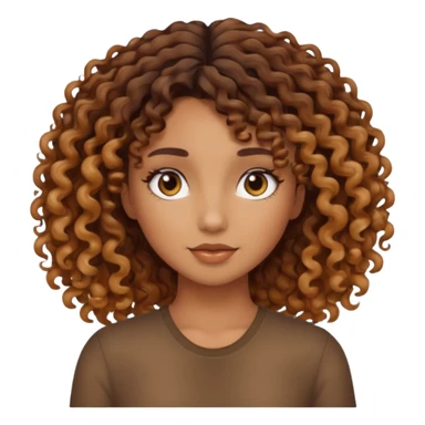 Tan girl curly ombré brown hair sticker