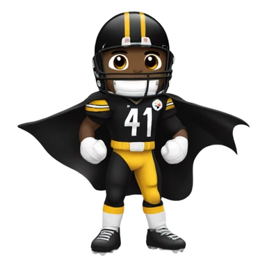 Pittsburgh Steelers player in uniform with black cape. sticker