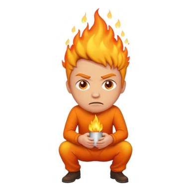 Man peeing fire sticker