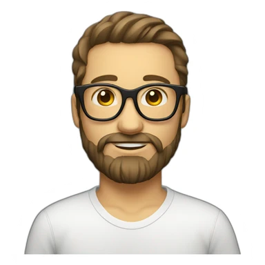 A boy with sun eyeglasse and long facial hair and white skin sticker