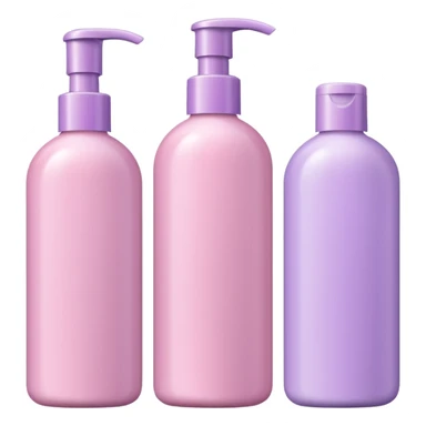 light pink and light lilac shampoo bottles together sticker
