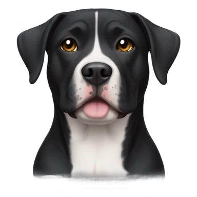 Black pitbull lab mix with white patch on chest sticker