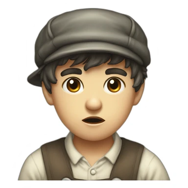 Victorian-Era-poor-factory-worker-kid-flat-cap-angry sticker