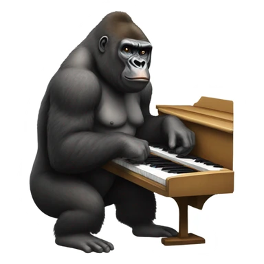 gorilla playing piano from Sing movie sticker