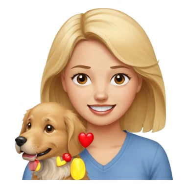 angry blonde women and happy dog sticker