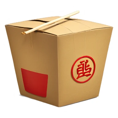 Chinese takeout box and chopsticks sticker