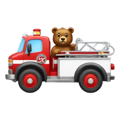 Bear driving a fire truck  sticker
