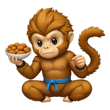 Fried chicken eating a ninja monkey sticker