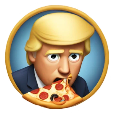 Donald trump eating pizza sticker