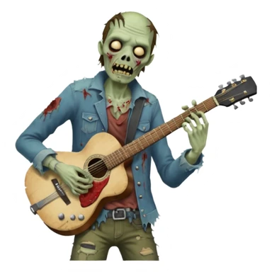 zombie guitarist sticker