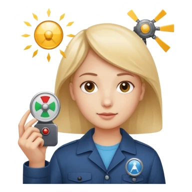 Calm face with relaxed eyes holding a small radar or spotlight, catching just a few key AI icons (chip, spark, or “AI” badge), to show you only get the updates that matter, without overwhelm. sticker