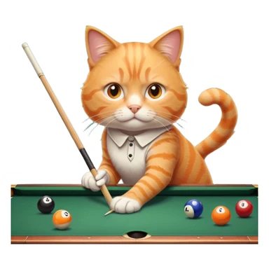 cat playing billiards sticker