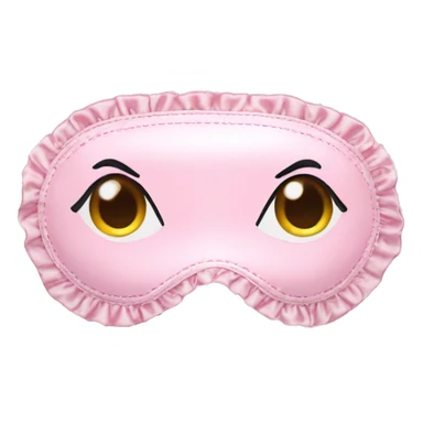 Light pink Frilly satin sleeping mask sticker