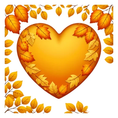 heart with a Autumn vibe, clean digital illustration sticker