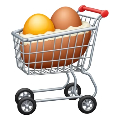 carrito de compras leche huevos carne pues que se vean los huevos mas pequeños  sticker