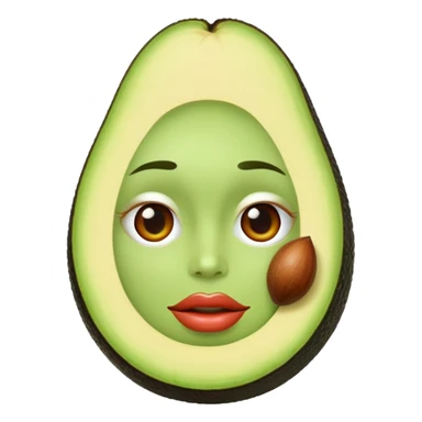 Avocado with a big lips sticker
