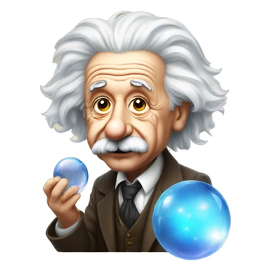 Albert Einstein with crystal ball sticker