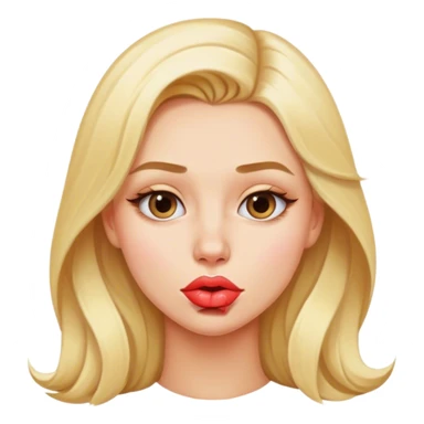 Pretty blonde woman puckering lips sticker