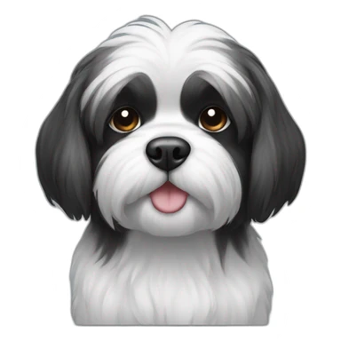 A black and white shitzu sticker