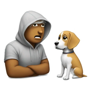 donald trump talking to a dog with a hoodie on sticker