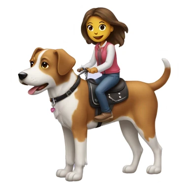 Two girl riding a dog sticker